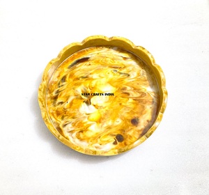 Tazón de fruta de ensalada de resina de remolino de Color azul utilizado en el hogar Hotel Buffet con textura de mármol y patrón de remolino Aqua hecho a mano ODM - Product Image 5