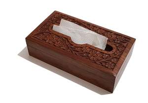 Boîte à mouchoirs en bois finition naturelle 6 pouces X 4 pouces X 4 pouces pour les fêtes pendaison de crémaillère mariages Diwali cadeaux - Product Image 5