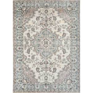 พรมขนสัตว์ถักมือสีน้ำตาลเบจวินเทจ รุ่น Pae-1687 ลายเหรียญรูปสี่เหลี่ยมผืนผ้า สำหรับตกแต่งบ้าน ห้องนั่งเล่น ทางเดิน ห้องวัยรุ่น - Product Image 1