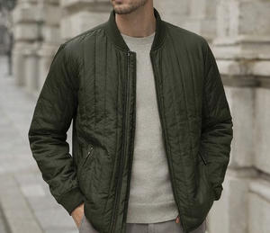 <b>Men</b> Quilted Insulated Workwear <b>Jacket</b> Heavyweight Padded Nylon Bomber <b>Jacket</b> with Rib Collar Custom Logo Winter Utility <b>Jacket</b> - Product Image 3