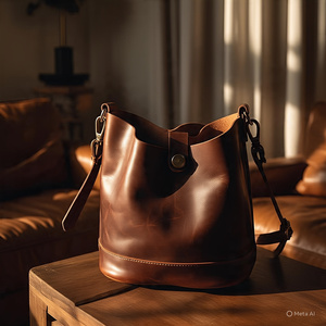 Sac à main seau en cuir véritable en cuir de vachette de luxe pour dames nouveau sac fourre-tout à bandoulière réglable en relief sac de messager pour femmes - Product Image 3