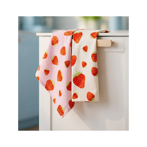 Paño de Cocina con Diseño de Fresas, de Algodón, 40x60cm, 180GSM, 200TC, Impreso, Bajo MOQ, OEM, ODM, India, Comercio B2B al por Mayor - Product Image 3