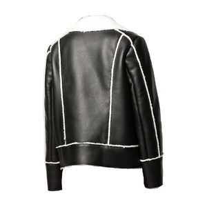 Veste en fourrure en cuir de mouton noir classique pour femmes, best-seller, grande taille, sur mesure, faible MOQ, 100% haute qualité, mode d'hiver - Product Image 6