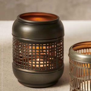 Open top iron votive candle holder with floral <b>laser</b> etching ideal for tea <b>lights</b> or scented candles in bedrooms - Product Image 3