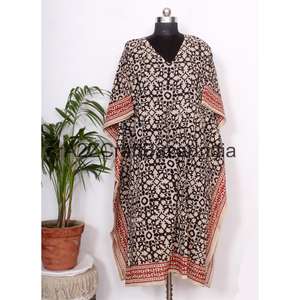 Cotton Hand Made Night Wear Korean Sleeved Women Kaftan <b>Light</b> Weight Beach Wear Summer Dress Handmade Pure Cotton Summer Autumn - Product Image 5