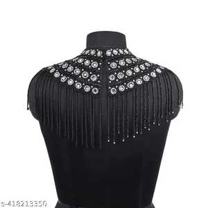 Elegante capa recta burlesca con hebras de cuentas y lentejuelas traje de Club festivo sujeta el cuello hermosa ropa de Festival - Product Image 5