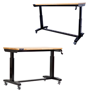 Établi manuel Topwood réglable en hauteur de 117cm pour bureau Table assise silencieuse avec bureau relevable Garage Atelier industriel - Product Image 1