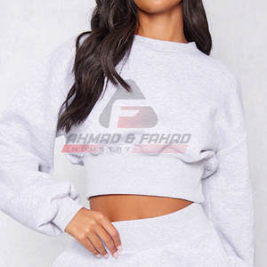 Custom Women Crop <b>Top</b> Sweatshirts Casual Sweatshirts Pullover Cropped Oversize Sweatshirts for Woman - Product Image 4