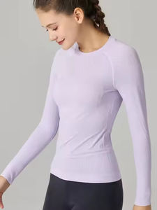 Camisetas Casuales de Manga Larga para Mujer, Primavera 2025, Algodón Peinado de Alta Calidad, Ecológicas, de Secado Rápido, con Logotipo y Color Personalizados - Product Image 5