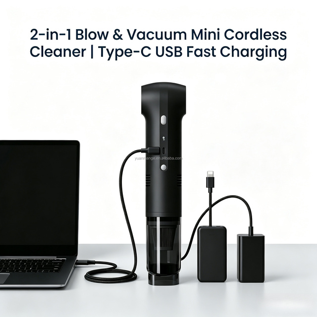 Air Duster Dual Brushless Motor 130000RPM Compressed 200g 2 in 1 Vacuum Portable for PC Keyboard Car Home Office Cleaning