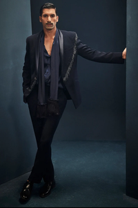 Diseñador 2 piezas Negro hombres boda esmoquin negocios trajes para hombres fecha noche traje para hombres graduación elegante Blazer - Product Image 4