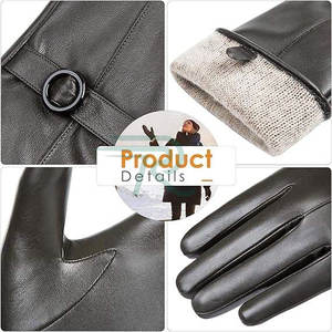 Razorts Gants en cuir à écran tactile thermique pour homme-Réel doux, respirant et écologique - Product Image 6