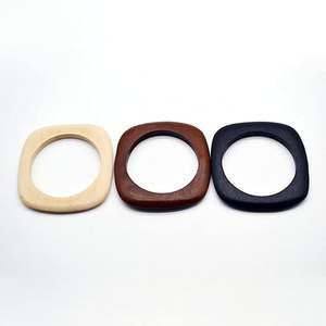 Brazalete de moda ecológico hecho a mano, pulsera de madera natural y latón, brazaletes de madera Premium - Product Image 3