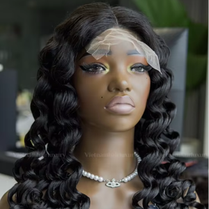 Cheveux vietnamiens Remy super doublement étirés pleine cuticule aligner océan ondulé profond Machine trame prix de gros du vendeur du Vietnam - Product Image 1