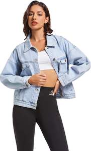 Chaquetas de mezclilla de mujer de tasa ajustable, fabricación personalizada, estilo superior de tasa de fábrica, recién llegado para chaquetas de mezclilla de mujer - Product Image 5