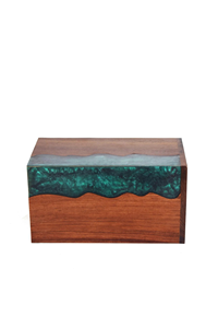 Handmade Rosewood Cremation Urn Green Resin <b>Memorial</b> <b>Box</b> Cremation urns for Human And Pet Ashes - Product Image 6