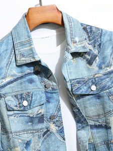 Veste en jean personnalisée avec plusieurs poches pour hommes, poche avant à rabat, veste en jean décontracté pour hommes avec service OEM disponible - Product Image 2