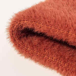 Logo Knit Winter Color Block Stripe Fluffy Beanie Warm Fuzzy Knit Winter Hat Mohair Beanie - Product Image 5