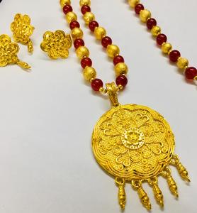 Capteur de rêves perle meilleure qualité tissu indien mode bijoux collier dubaï bijoux 24K argent or plaqué ensembles - Product Image 2