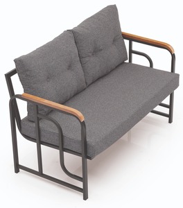 Juego de Muebles de Exterior Modernos para Balcón, 4 Piezas, Mesa de Madera con Estructura Metálica, Fabricados en Turquía - Product Image 3