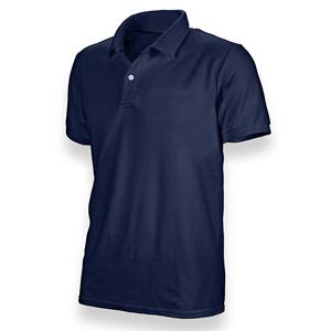 Col confort classique pour T-shirt polo à séchage rapide 100% coton imprimé à motifs solides en couleurs mélangées - Product Image 2
