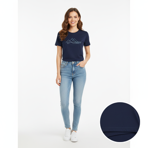 T-shirts pour femmes Tops décontractés d'inspiration luxueuse Manches courtes Tissu en coton lisse Sensation premium Port quotidien contemporain - Product Image 5