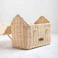 Panier de rangement en rotin de haute qualité, écologique, multifonctionnel, en forme de maison, pour les jouets des enfants, fabriqué en Indonésie