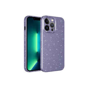 Coque de protection en silicone Netzy Luxury Purple Glitter pour iPhone 13 Pro Max 14 Plus - Avec finition électrolytique spéciale - Product Image 1