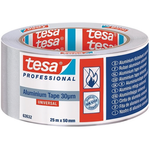 Cinta Adhesiva Universal de Aluminio 63632 con Revestimiento, 25m de Longitud, 50mm de Ancho, 1 Rollo para TESA, para Uso en Oficina - Product Image 3