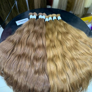 Venta al por mayor de extensiones de cabello ondulado claro marrón tendencia caliente fábrica vietnamita cabello humano crudo a granel calidad superior 55cm - Product Image 6