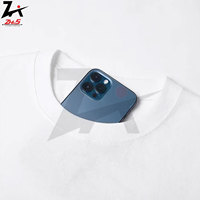 Camiseta Casual Unisex para Hombre, Estilo Hip Hop, Cuello Redondo, Holgada, Transpirable, 100% Algodón Peinado de 250g, con Estampado en Relieve y Efecto Desgastado, Personalizable