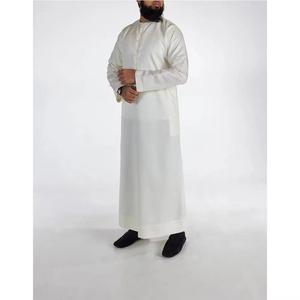 Thobe Jubba islamique pour hommes à la mode, 100% de haute qualité, costume long foncé, vêtements pour hommes, Djellaba Ramadan Eid - Product Image 6