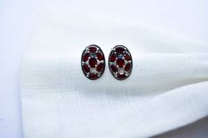 Pendientes de piedras preciosas de granate natural, joyería de diseñador de Plata de Ley 925 para mujer, pendiente elegante hecho a mano para aniversario de boda - Product Image 3