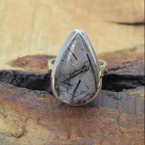 สร้อยข้อมือควอทซ์รูไทล์แท้สีดำคุณภาพดีเยี่ยม925แข็งสายรัดแบบเรียบง่ายเครื่องประดับสำหรับผู้หญิงที่มีพรสวรรค์ขายส่ง - Product Image 2