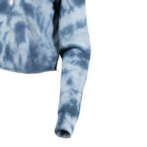 Débardeur à capuche avec logo personnalisé OEM Pull à manches longues décontracté Teinture unie pour l'automne Top court à capuche pour femmes - Product Image 6