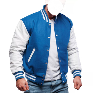 เสื้อแจ็กเก็ตเบสบอลผ้าแคนวาสแขนยาวผ้ากำมะหยี่ปักลายตามสั่งสำหรับผู้ชาย - Product Image 4