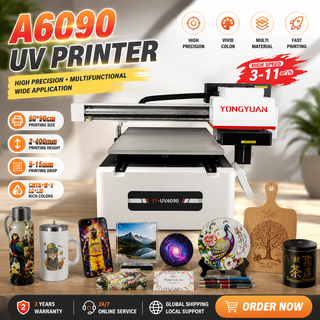 Industrial 6090 UV Inkjet Printer Machine 15 Colors Support Epson I3200 Printhead High Drop Flatbed UV Printer A1
