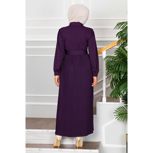 กระโปรงเอซิล่าชุดฮิญาบจับจีบสีม่วง - Product Image 4