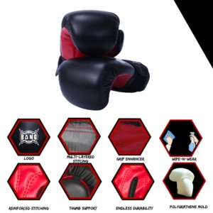 Guantes de boxeo profesionales de alta calidad Guantes de boxeo de cuero artificial personalizados con logotipo personalizado para entrenar Sparring - Product Image 3