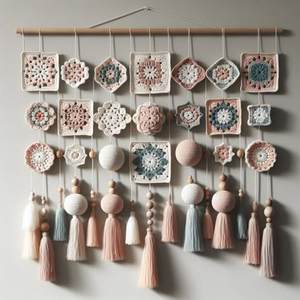 Macramé bohemio largo para colgar en la pared, venta al por mayor, elaborado con fibras naturales suaves, adecuado para boutiques minoristas o estilismo para el hogar - Product Image 5