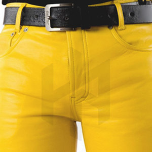 กางเกงหนังสำหรับผู้ชายกางเกงหนังดีไซน์ไม่เหมือนใครพร้อมโลโก้ตามสั่ง - Product Image 6