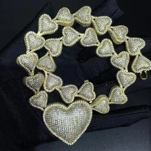 Collar de Cadena con Corazón Grande Simple para Mujer, Joyería con Incrustaciones de Diamantes, Collar con Forma de Corazón Infinito, Chapado en Oro para Mujer - Product Image 6