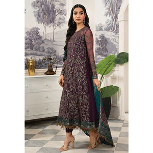 Traje Salwar Kameez de gasa de proveedor directo de fábrica para mujer, diseño tradicional, ligero, de alta calidad, vestido de fiesta para mujer bajo - Product Image 3