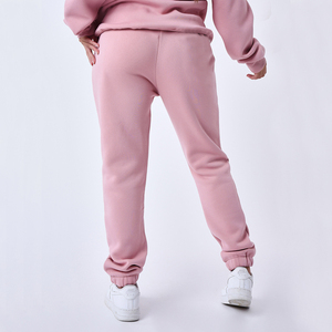 Ensemble jogging surdimensionné personnalisé pour femme, motif uni, broderie manuscrite, poches latérales, cordon de serrage, streetwear, éco-responsable - Product Image 3