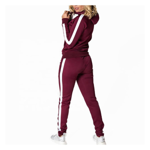 Wholesale Customized Streetwear Women Hooded Stretchy Cotton Fleece Fitted Sweatsuits Workout Tracksuit Set Acid Wash - Product Image 5