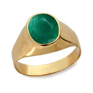 Ceylon Gems <b>Emerald</b> Panna 5.5cts or 6.25ratti Bold Panchdhatu <b>Ring</b> Gemstone Bezel Setting for Gift - Product Image 1