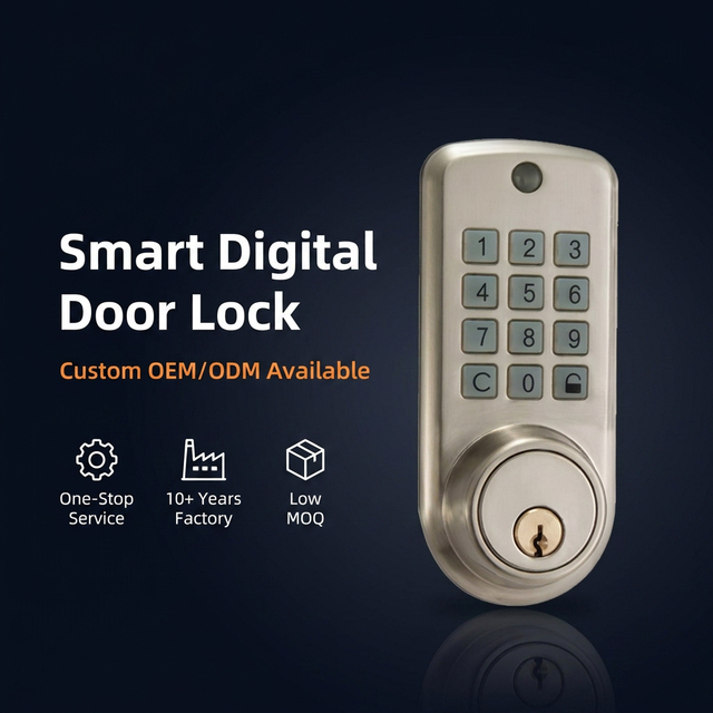 Waterproof Smart Keypad Deadbolt Door Lock with Emergency Key Auto-Lock Digital Electronic Entry for Home Airbnb Low MOQ OEM ODM