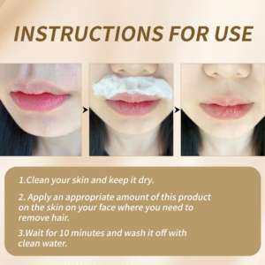 Crème dépilatoire douce <span class=keywords><strong>pour</strong></span> le visage à l'huile de coco et à l'hyaluronate |   Épilateur rapide et indolore <span class=keywords><strong>pour</strong></span> le dessus des lèvres, les poils rebelles et les doigts - Product Image 6