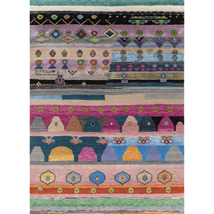 Tapis en laine et soie de bambou à motifs géométriques Freedom Manchaha, noué à la main, pour usage domestique - Les-1500 par Jaipur Rugs US - Product Image 1