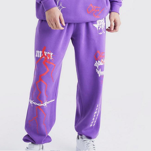 Nouvelle conception, survêtement d'hiver à pattes évasées, ensemble jogging deux pièces, pantalon de survêtement pour homme, sweat-shirt respirant, 100% nylon, streetwear - Product Image 6